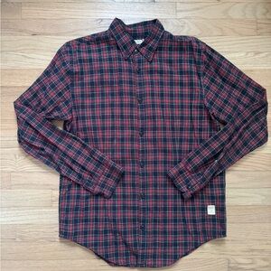 Scotch & Soda Plaid Button-Down Shirt in Red and Black